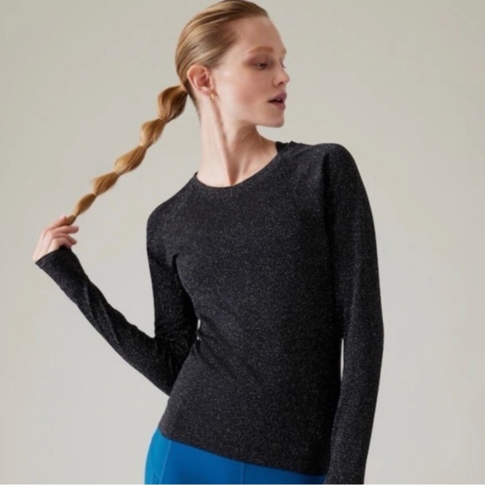 Athleta Momentum Seamless Sparkle LS Top - XXS